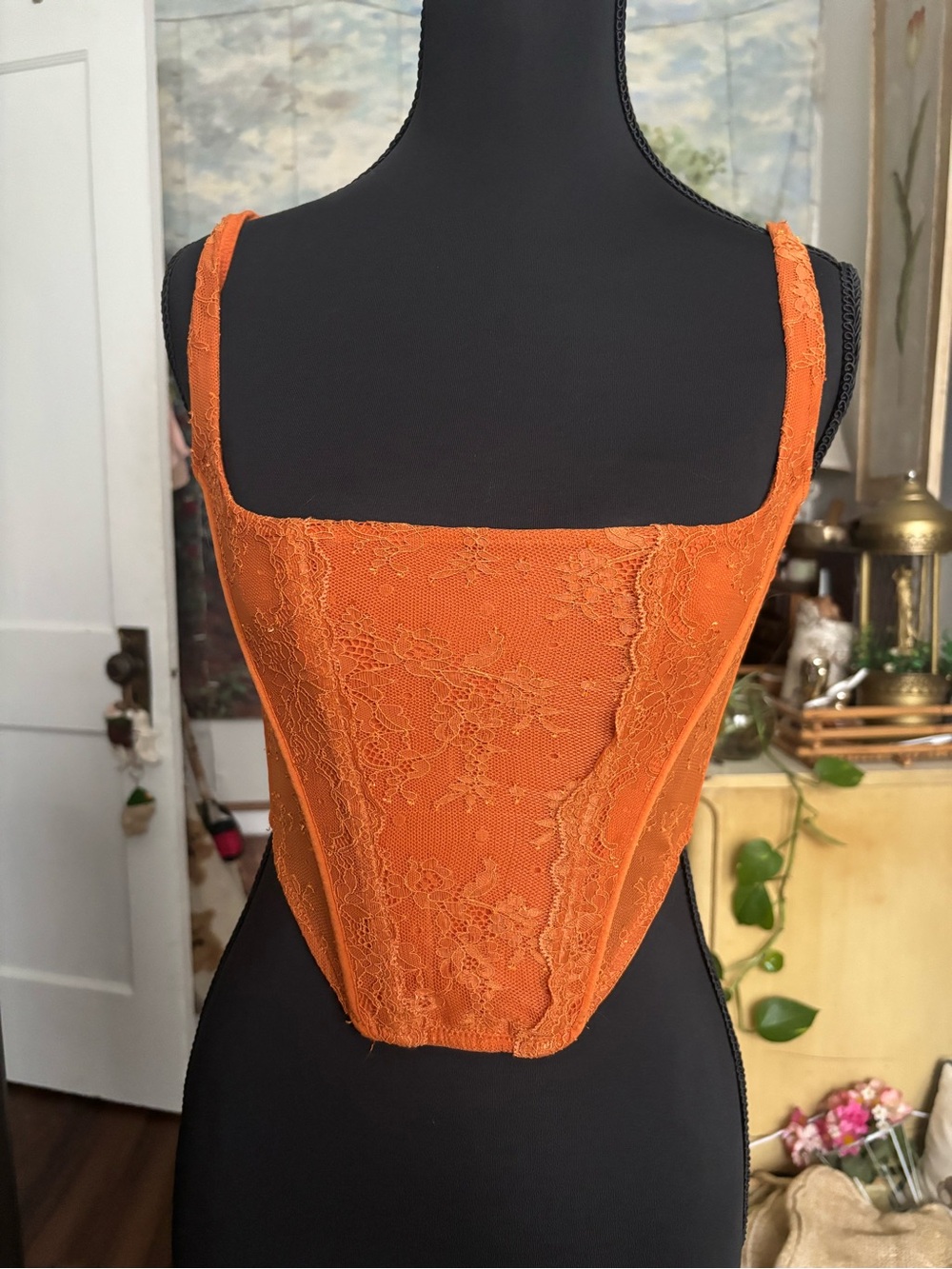 Out from Under Orange Lace Bustier Corset
